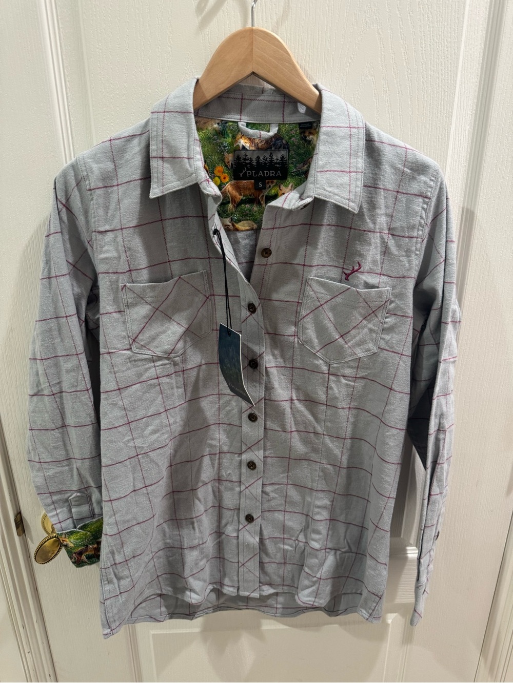 Pladra Women’s Flannel Shirt Small Peregrine Plaid Button Up NWT